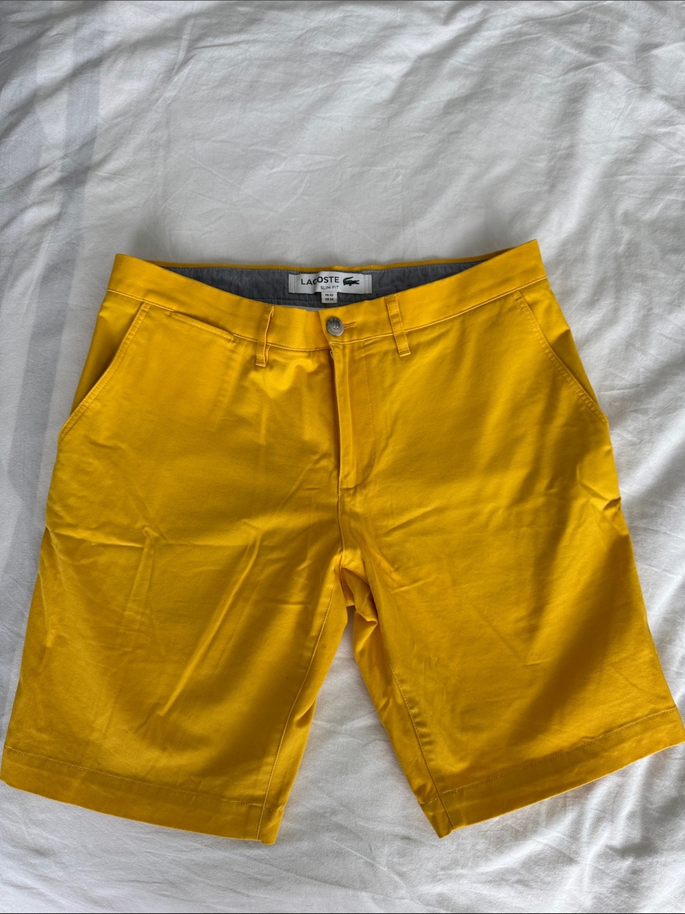 Lacoste Men’s Bright Yellow Flat Front Shorts